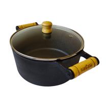 Panela Ferro Pequena 1 Lts Comida Mineira C/ Tampa de Vidro