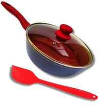 Panela Frigideira 24cm RedSupreme com Tampa e Espatula Panela Frigideira 24cm RedSupreme com Tampa e Espatula