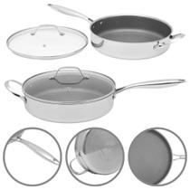 Panela Frigideira Aço Inox 28cm Com Tampa Mimo Style Coleção Isa Scherer Antiaderente e Indução Original
