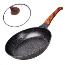 Panela Frigideira Antiaderente De Indução Cerâmica Com Tampa De Vidro Temperado Com Saída De Vapor Panela Frigideira Antiaderente De Indução Cerâmica Com Tampa De Vidro Temperado Com Saída De Vapor