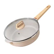 Panela Frigideira Antiaderente Indução E Gás Cerâmica 28cm Com Tampa De Vidro Linha Premium
