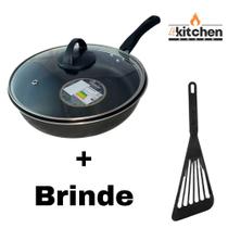 Panela Frigideira Antiaderente Teflon em Preto N-18 + Brinde Cor:Preto