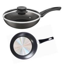 Panela Frigideira Funda Tramontina Antiaderente 26cm 2,9L com Cabo e Tampa de Vidro Paris Chumbo