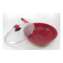 Panela frigideira maxchef wok stonechef ultra antiaderente 3.7l ruby 28cm