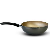Panela Frigideira Wok 24 Cm Antiaderente Alumínio - Dourado Panela Frigideira Wok 24 Cm Antiaderente Alumínio - Dourado
