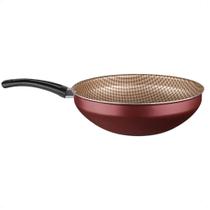 Panela Frigideira Wok Antiaderente Flora Capacidade de 4,3 Litros Cereja Número 28 MTA - 8905 Panela Frigideira Wok Antiaderente Flora Capacidade de 4,3 Litros Cereja Número 28 MTA - 8905