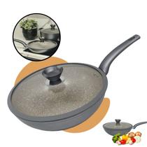 Panela Frigideira Wok Cerâmica Antiaderente 30cm com Tampa Fogão Cooktop Indução Gás Elétrico Pedra Profissional Fritar Ovo Pastel Panqueca Não Gruda Panela Frigideira Wok Cerâmica Antiaderente 30cm com Tampa Fogão Cooktop Indução Gás Elétrico Pedra Profissional Fritar Ovo Pastel Panqueca Não Gruda
