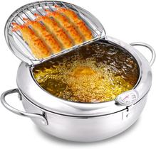 Panela Fritadeira cuomaop 24 cm em Aço Inoxidável 3,4 L para Tempurá