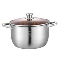 Panela Grande De Sopa Antiaderente De Aço Inoxidável Com Fundo Grosso, Alça Isolada E Base Universal