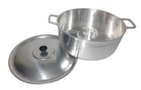 Panela Grande N50 Caçarola Alumínio Batido Fundido Maciço 26 Litros