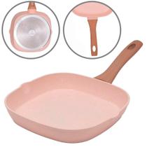 Panela Grill Antiaderente 24cm Mimo Style Indução Quartzo Fundo Triplo Cabo Soft Touch