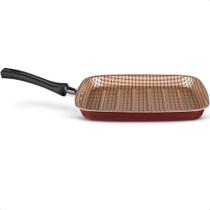 Panela Grill Bistequeira Flora 1,1 Litros Antiaderente 7 Camadas Superflon Ultra Alumínio Cereja Mta - 8700 Panela Grill Bistequeira Flora 1,1 Litros Antiaderente 7 Camadas Superflon Ultra Alumínio Cereja Mta - 8700