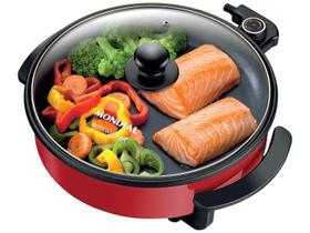 Panela Grill Eletrica Mondial Antiaderente 1200w Ellegance Red 220V
