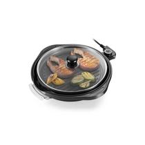 Panela Grill Gourmet com 1200W Grelha Antiaderente Temperatura Regulável 30cm de Diâmetro Preto Multilaser - CE054