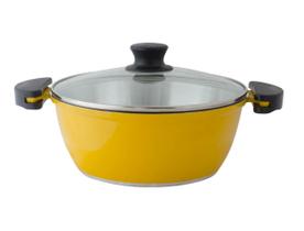 Panela Gulê Amarela Tampa de Vidro 18 Panela Gulê Amarela Tampa de Vidro 18