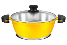 Panela Gulê Amarela Tampa de Vidro Tamanho 24 Panela Gulê Amarela Tampa de Vidro Tamanho 24