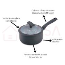 Panela Hércules Antiaderente Cerâmica Indução Cinza 18x9cm 1,8L Panela Hércules Antiaderente Cerâmica Indução Cinza 18x9cm 1,8L