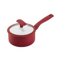 Panela Hercules Redonda Antiaderente Ceramica Indução Vermelha 16x8cm 1,5L