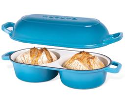 Panela holandesa Nuovva 16,5 cm para dois pães, ferro fundido esmaltado Panela holandesa Nuovva 16,5 cm para dois pães, ferro fundido esmaltado