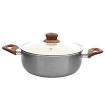 Panela Indução Antiaderente Caçarola Cerâmica New York Cabo de Madeira 20 cm Panela Indução Antiaderente Caçarola Cerâmica New York Cabo de Madeira 20 cm
