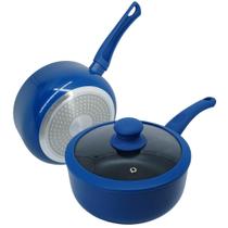 Panela Indução Antiaderente Cerâmica Tampa 18cm Yafo Azul Panela Indução Antiaderente Cerâmica Tampa 18cm Yafo Azul