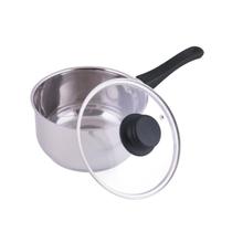 Panela Inox Fundo Triplo 1,5 litros de 17cm tampa vidro