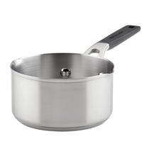 Panela KitchenAid de aço inoxidável escovado 1L com bicos de vazamento Panela KitchenAid de aço inoxidável escovado 1L com bicos de vazamento