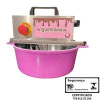 Panela Mexer Doces De Festa Brigadeiros Recheios Automática Rosa 4,0 Litros mais Placa