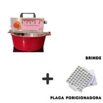 Panela Mexer Doces De Festa Brigadeiros Recheios Automática Vermelha 4,0 Litros mais Placa