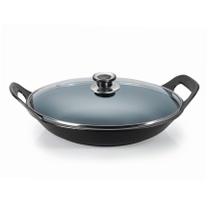 Panela Mineira Risoto Preta Alça Ferro Tampa Vidro 36cm 5L Panela Mineira Risoto Preta Alça Ferro Tampa Vidro 36cm 5L