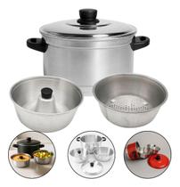 Panela Multi Uso 3x1 Forma De Pudim Ou Legumes Cuscuz Vapor cor polido