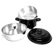 Panela multiuso 3 em 1 de Alumínio Preto - alumínio AMJ