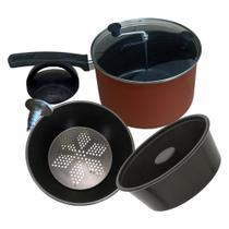 Panela Multiuso 7 x1 Vermelho Vapor Antiaderente Pipoqueira Formas Pudim Cuscus Fogão a Gas Panela Multiuso 7 x1 Vermelho Vapor Antiaderente Pipoqueira Formas Pudim Cuscus Fogão a Gas