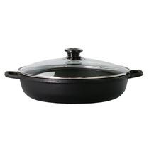 Panela Paella Ferro Fundido D36 Tampa De Vidro Santana Panela Paella Ferro Fundido D36 Tampa De Vidro Santana