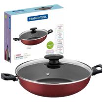 Panela Paella Frigideira Wok Loreto Com Tampa 28cm Tramontina - 7891112272590