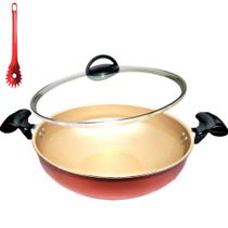 Panela, Paellera, Frigideira Paella Wok 30 cm Antiaderente Preta + Espátula Panela, Paellera, Frigideira Paella Wok 30 cm Antiaderente Preta + Espátula