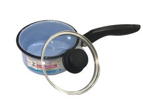 Panela Papeiro C/ Bico e tampa de vidro Linha Baby Esmaltado N14