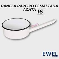 Panela Papeiro Esmaltada Ágata 16 1,1litros Ewel Branca