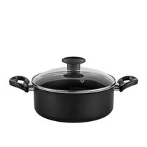 Panela para Cozinha Caçarola Antiaderente Teflon C/ Tampa De Vidro Nº 20 FÁCIL de limpar