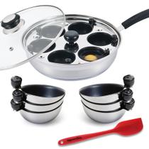 Panela para escalfar ovos Eggssentials em aço inoxidável escalfado Panela para escalfar ovos Eggssentials em aço inoxidável escalfado