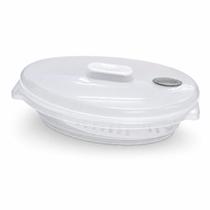 Panela Para Microondas 1L Oval Com Tampa Plasvale 1449 -
