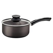 Panela Paris 1,5 Litros em Alumínio 16 cm com Tampa de Vidro Chumbo Tramontina