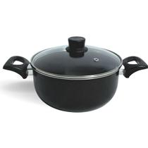 Panela Pequena Caçarola Teflon 16 cm com Tampa de Vidro Alumínios Portela