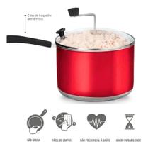 Panela pipoqueira 5 litros alta qualidade de alumínio polidor resistente a alta tempera Vermelho Lux Panela pipoqueira 5 litros alta qualidade de alumínio polidor resistente a alta tempera Vermelho Lux