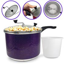 Panela Pipoqueira N20 Roxo Alumínio com Tampa de Vidro 4 Litros Balde de Pipoca Panela Pipoqueira N20 Roxo Alumínio com Tampa de Vidro 4 Litros Balde de Pipoca