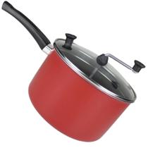 Panela Pipoqueira RL com tampa de vidro de 4 litros vermelho e preto Antiaderente