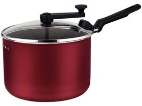Panela Pipoqueira Tramontina Antiaderente de Alumínio com Tampa de Vidro 3,5L 20cm Vermelho Loreto