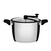 Panela pipoqueira tramontina em aço inox e borda em silicone 22cm 5,6l 62658/220