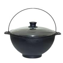 Panela Polenteira De Ferro Fundido Com Tampa Vidro 26Cm 5L Panela Polenteira De Ferro Fundido Com Tampa Vidro 26Cm 5L