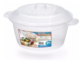 Panela Pote Para Microondas Elegance 2,6 Litros Com Tampa